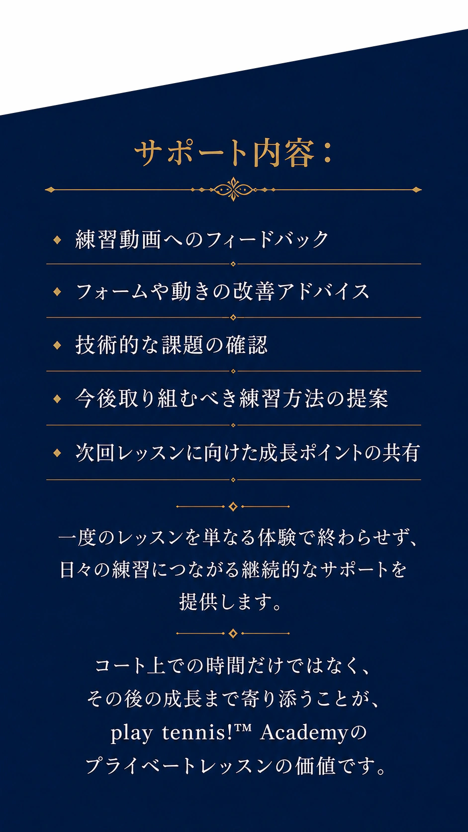 サポート内容と価値